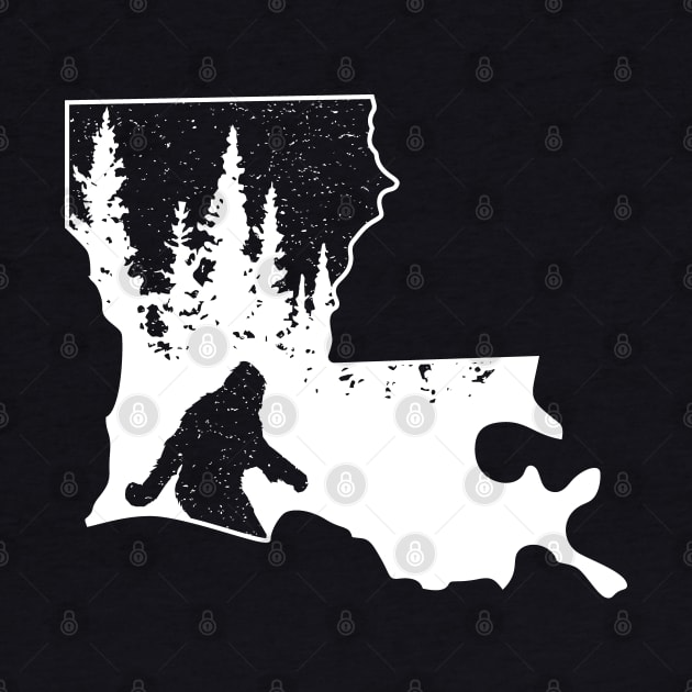 Bigfoot Louisiana State Map Gifts by Tesszero